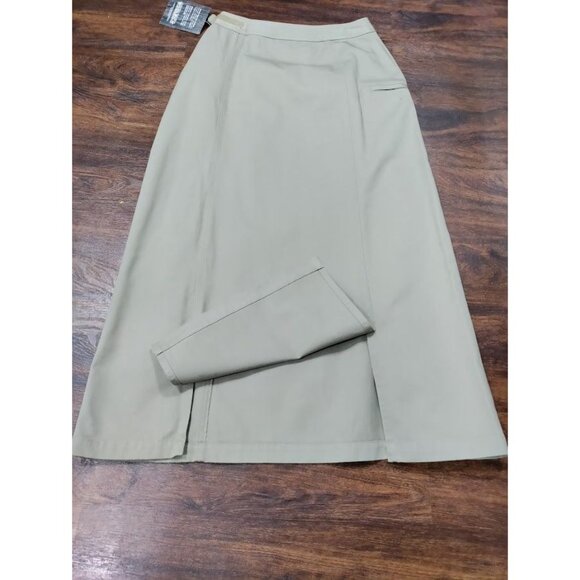 NWT Woolrich by John Rich & Bros High Waisted A-Line Midi Skirt Khaki Women's 6 - Picture 5 of 14